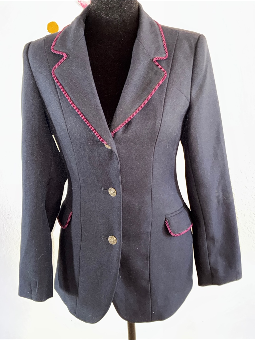 🖤 On Course Ashby Equestrian Jacket – Navy & Wine Trim (A08)
